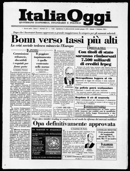 Italia oggi : quotidiano di economia finanza e politica